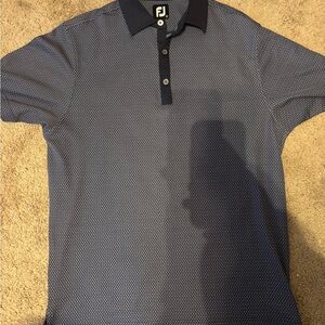 FootJoy Small Navy Patterned Polo Shirt